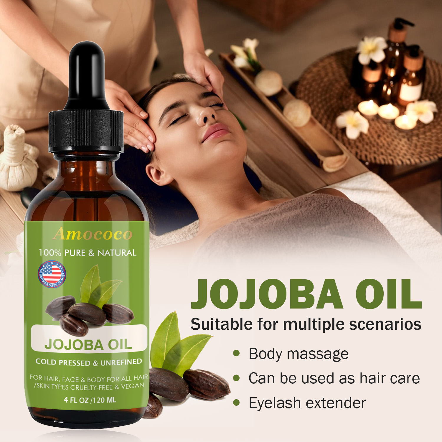 Amococo 2 pezzi Olio di Jojoba - Cold Pressed Rose Hip recensione e prezzo